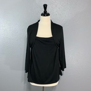 AGB Black Lace Back Shrug Top XL